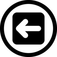 Arrow Square Left Solid Element Style vector