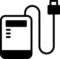 Portable Charger Solid Element Style vector