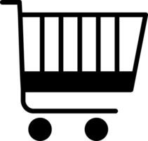 Shopping Cart Solid Style Icon Design vector