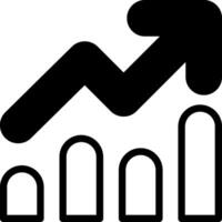 Chart with Upward Trend Solid Element Style vector