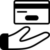 Hand with Credit Card Solid Element Style vector