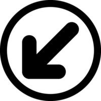 Arrow Down-Left Solid Element Style vector