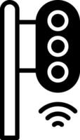 Smart Traffic Light Solid Element Style vector