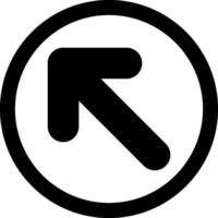 Arrow Up-Left Solid Element Style vector