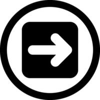 Arrow Square Right Solid Element Style vector