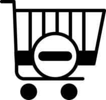 Remove from Cart Solid Style Icon Design vector