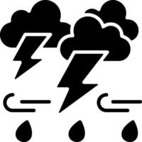 Heavy Thunderstorm Solid Element Style vector