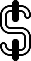 Dollar Sign Solid Element Style vector