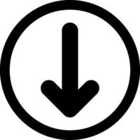 Arrow Long Down Solid Element Style vector