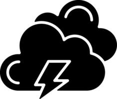 Light Thunderstorm Solid Element Style vector