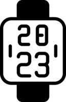 Digital Watch Solid Element Style vector