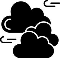 Overcast Clouds Solid Element Style vector