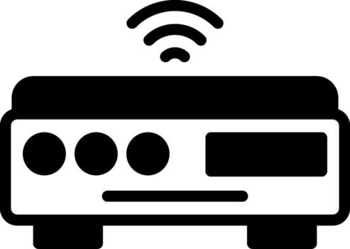 Set Top Box Solid Element Style vector