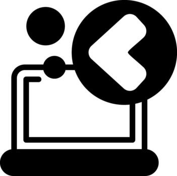 hacia atrás sólido elemento estilo vector