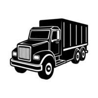 a black and white illustration of a dump truck vector