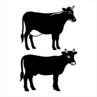 Cow art design silhouette white background vector