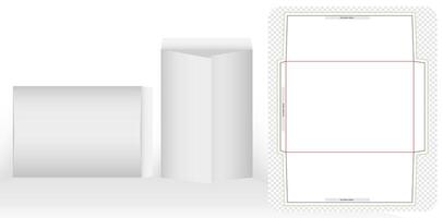 die cut envelope template design 3d mock-up isolated white backgrounds for your message, packaging branding, products compartments unique design, minimalist conceptual holder stationery product office vector