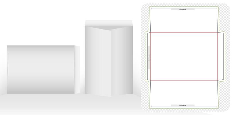 die cut envelope template design 3d mock-up isolated white backgrounds for your message, packaging branding, products compartments unique design, minimalist conceptual holder stationery product office