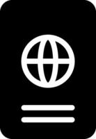 Black and White Icon of a Passport with Global Symbol vector