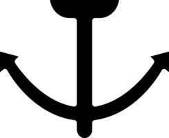 lack Nautical Anchor Symbol Icon Featuring Simplistic Design vector