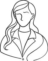 Businesswoman line icon on background for graphic and web design. Creative illustration concept symbol for web or mobile app vector