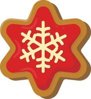Red Snowflake Mitten Cookie vector