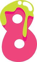 Gooey Slime Number 8 vector