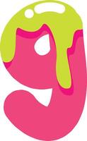 Gooey Slime Number 9 vector
