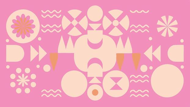 A colorful and abstract background with various shapes and patterns. Abstract shape poster background design vector