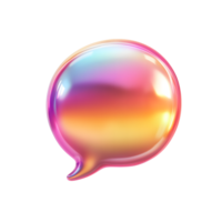 Vibrant Holographic Speech Bubble Against Transparent Background png