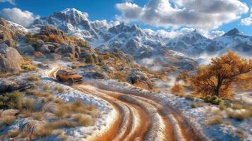 A truck driving through the mountains in far cry 5 photo