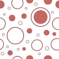 Red and white circles, simple shapes, pattern vector