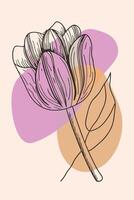 A flower is drawn in a light color vector