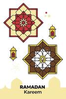 Ramadan Kareem Islamic shapes and patterns vector