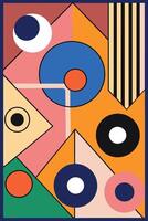A colorful abstract painting with many different shapes and colors vector