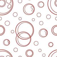 Red and white circles, simple shapes, seamless pattern vector