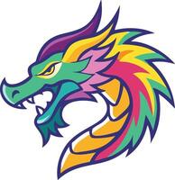 A dragon with a mouth open and teeth showing logo design vector