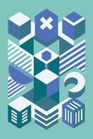 A colorful abstract design of cubes and squares vector