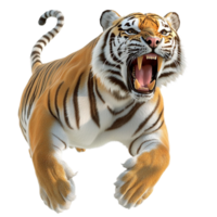 Angry Bengal Tiger Growling and Showing Sharp Teeth in a Powerful Pose png