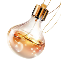 Elegant Decorative Light Bulb with Golden Glow and Warm Aesthetic png