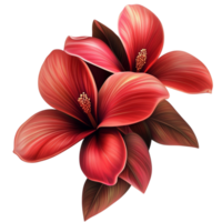 Stunning Red Tropical Flower with Lush Petals and Realistic Botanical Details png