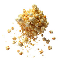 Floating popcorn motion captured with salt on transparent background png
