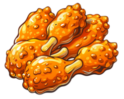 Tempting honey-coated fried chicken drumstick on transparent background png