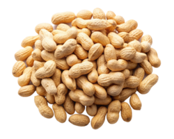 Peanuts dispersed in an unorganized pattern on transparent background png