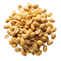 Scattered peanuts with detailed texture on transparent background png