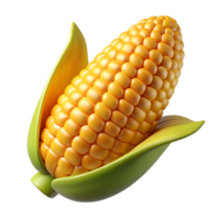 Organic golden corn cobs shining with freshness on transparent background png