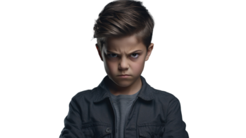 Upset Boy Looking Directly Moody Face, with Transparency png