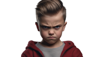 Angry Mad Upset Boy Looking at the Camera Isolated on Transparent png