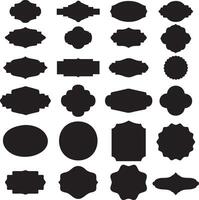 A collection of black and white labels and frames vector