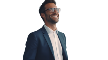 Cheerful Corporate Professional Man on Transparent Background, Business and Success png
